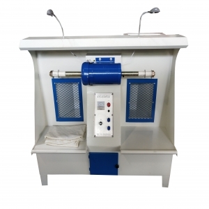 double station leather roughing machine with dust collection