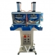 Toe puff attaching machine with grip system